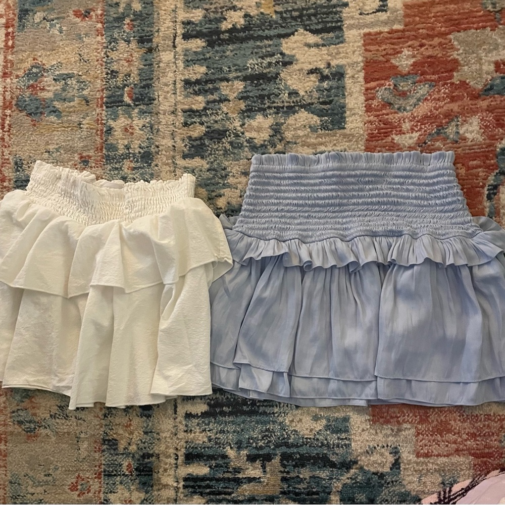 Mustard Seed Cream and Gray Bubble Mini Skirt Set